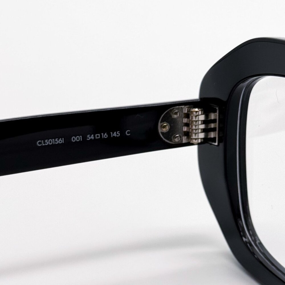 NEW CL50156I 001, BLACK GEOMETRIC EYEGLASSES CELINE - Picture 7 of 9